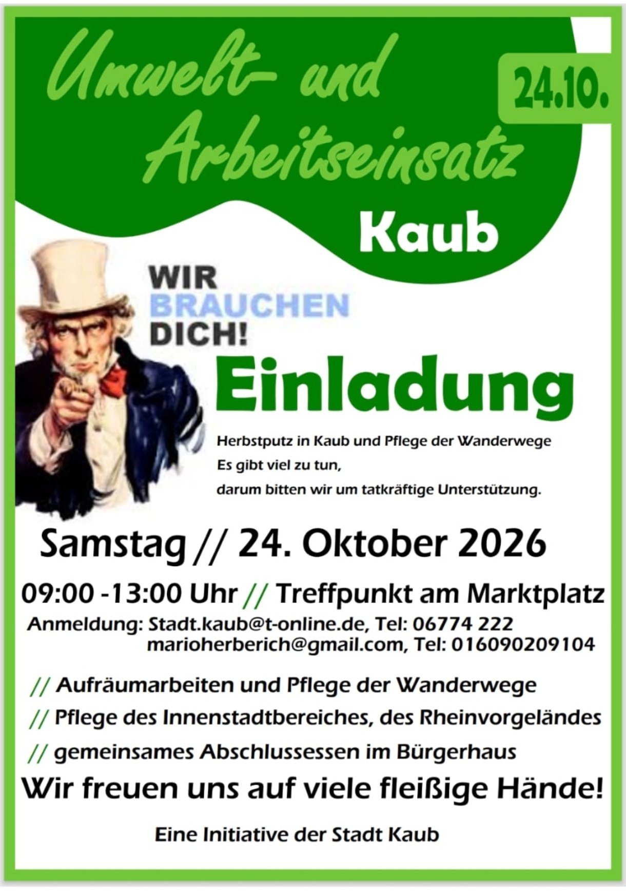 Umwelt- und Arbeitseinsatz 2026 | © Stadt Kaub