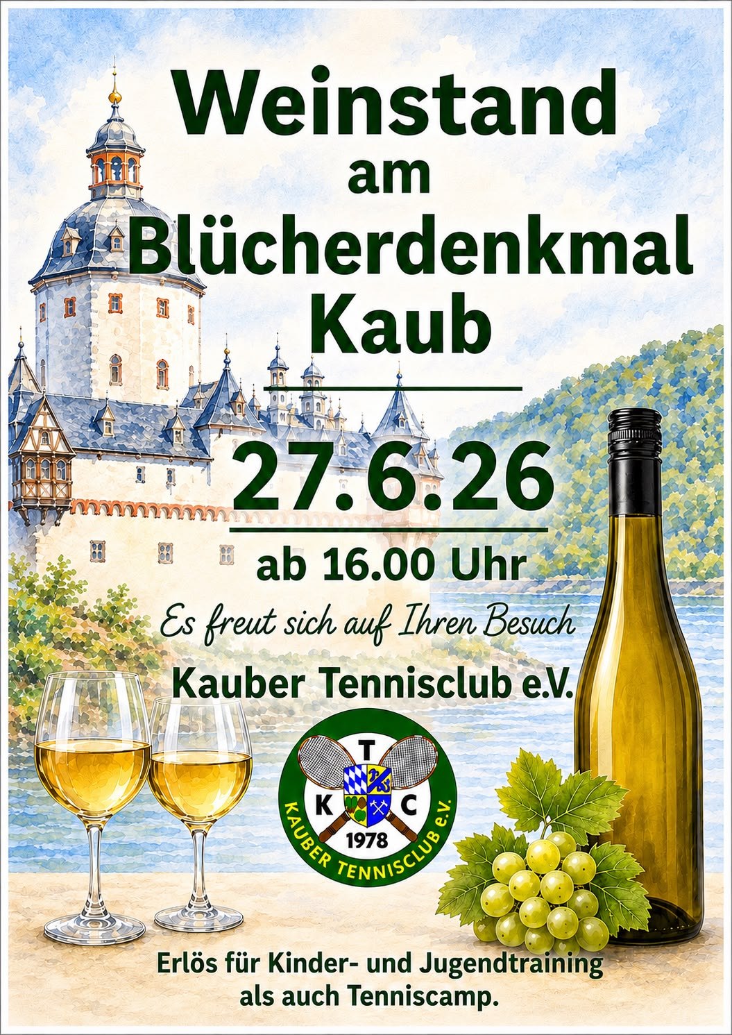 Weinstand am Blücherdenkmal 2026_Kauber Tennisclub | © Petra Jeschke
