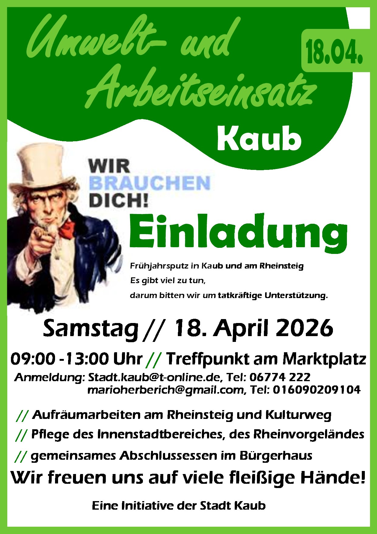 Umwelt- und Arbeitseinsatz 2026 | © Stadt Kaub