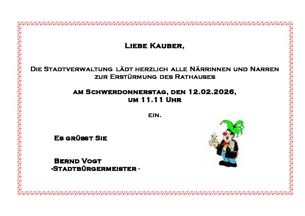 Schwerdonnerstag-2026 | © Stadt Kaub