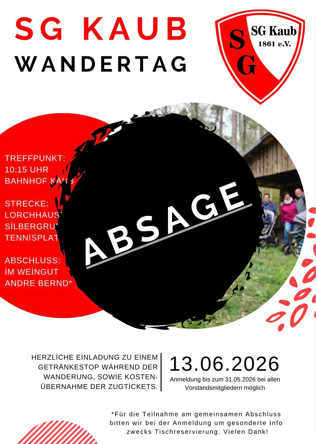 Wandertag SG Kaub 2026_Absage | © SG Kaub