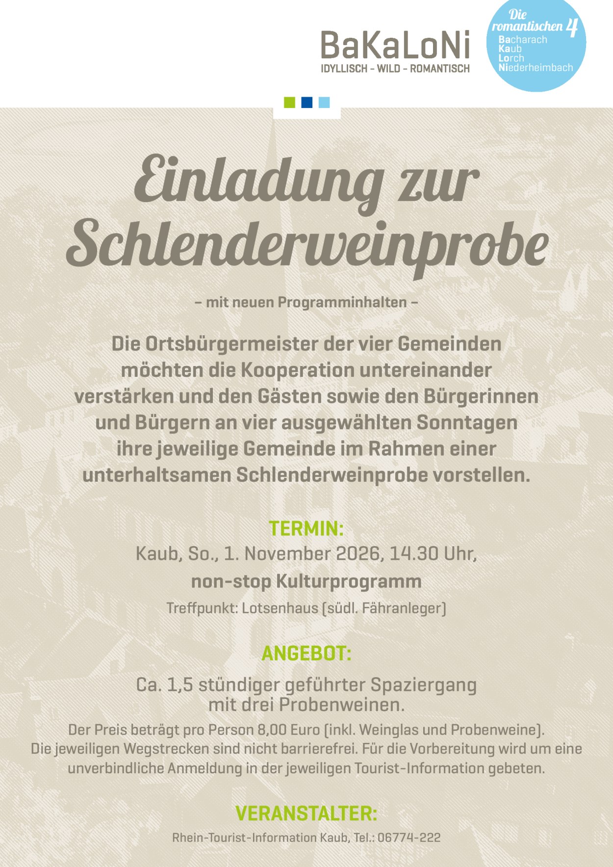 BaKaloNi-Plakat Kaub-2026 | © Stadt Kaub