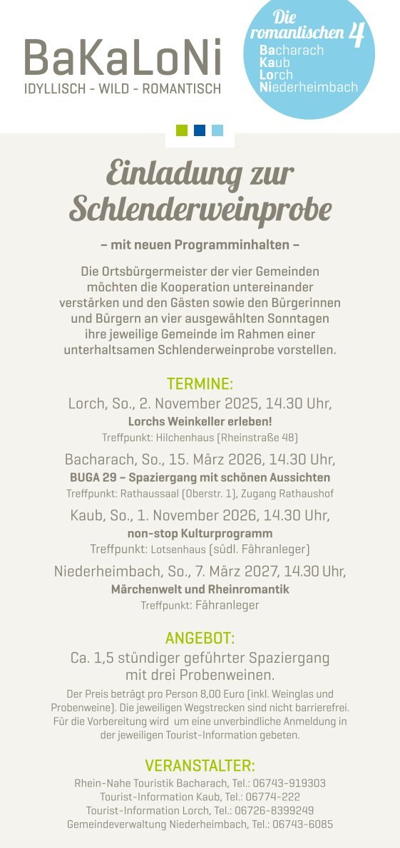 Flyer BaKaLoNi | © Stadt Kaub Flyer BaKaLoNi | © Stadt Kaub